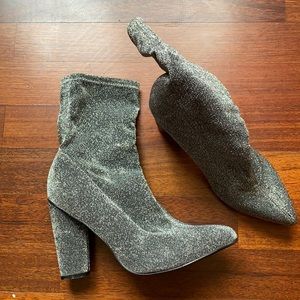 Silver pull on boots